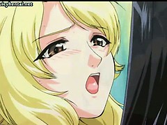 Anime redhead enjoys boobs licking